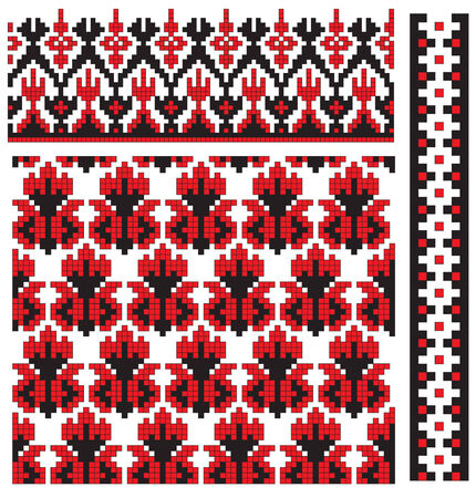 pattern flower embroidry ukrainianのイラスト素材