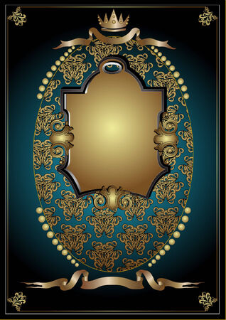 there is a backgroun with ribbon and crown for text and advertisingのイラスト素材