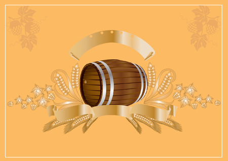 beer wine kvass barrelのイラスト素材