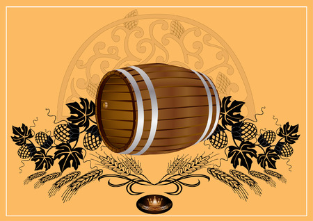 barrel beer wine kvassのイラスト素材