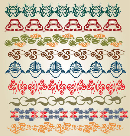 art nouveau ellementsのイラスト素材