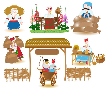 Ukraine market placeのイラスト素材