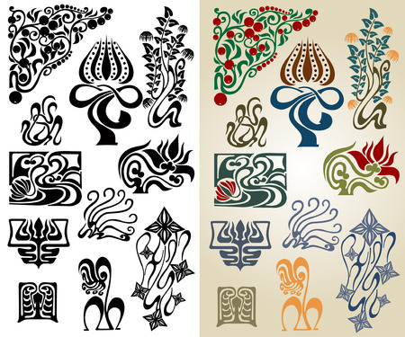 artnouveau ellementのイラスト素材