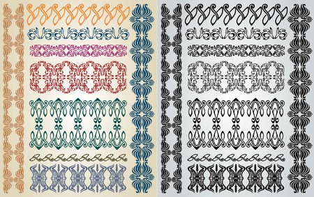 art nouveau pattern collectionのイラスト素材