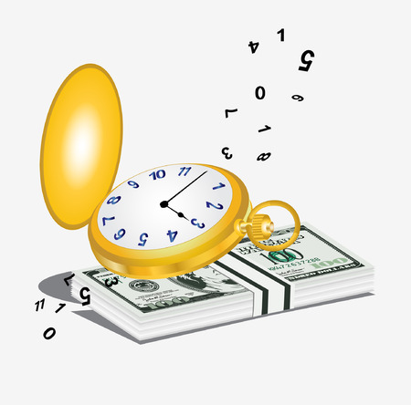 clock time money dollarのイラスト素材