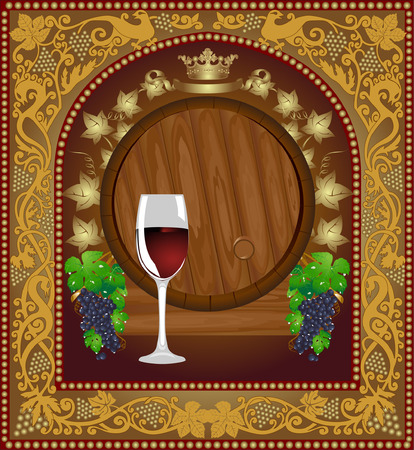 advertising wine beer banner barrelのイラスト素材