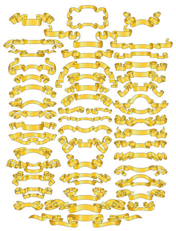 golden ribbon big collectionのイラスト素材