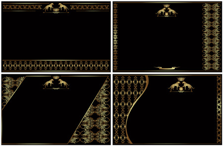 golden luxury style banner visit cardのイラスト素材