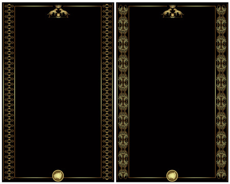 golden luxury heraldic style banner cardのイラスト素材