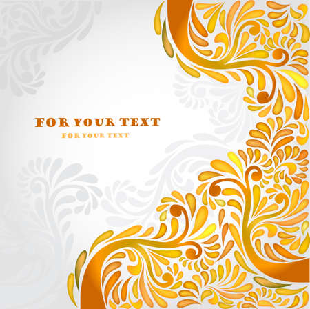 yellow background orange banner patternのイラスト素材