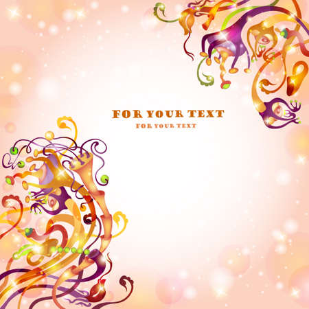 fantasy plant background space bannerのイラスト素材