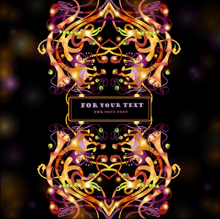 banner space black fantasy bright background flowerのイラスト素材