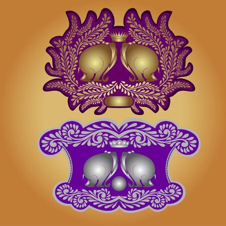 heraldic elephant symbolのイラスト素材