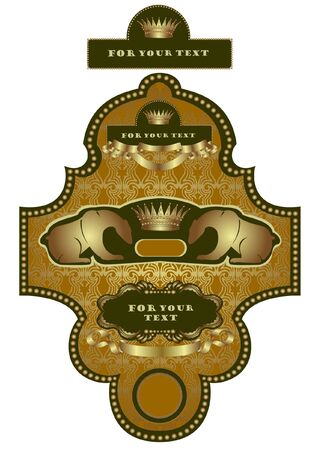 advertising gold label banner bearのイラスト素材