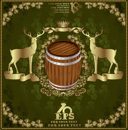 beer luxury background banner gold hop advertisingのイラスト素材
