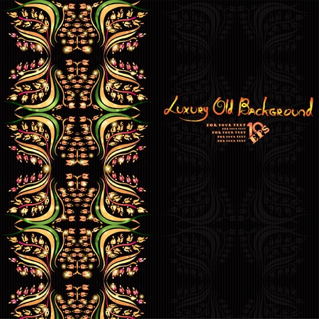 flower pattern black luxury backgroundのイラスト素材