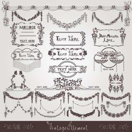 Art Nouveau Wreath Banner Label Royalty Free Vector Graphics