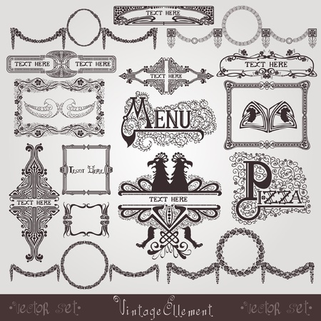 art royal label element silhouetteのイラスト素材