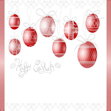 red background easter eggのイラスト素材