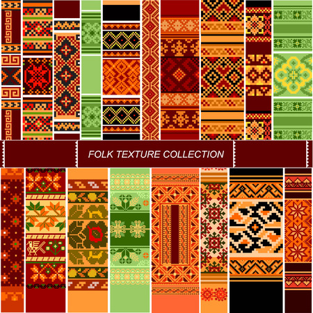 big set folk patternのイラスト素材