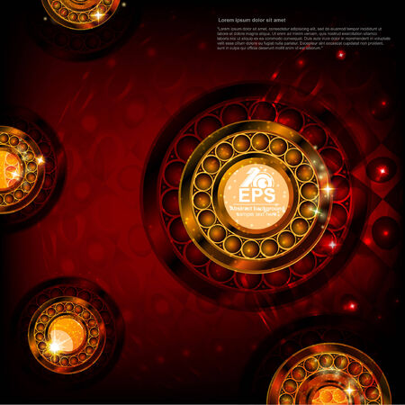 red abstract background with pattern circle shapesのイラスト素材