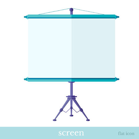 flat icon screen on tripod object on whiteのイラスト素材