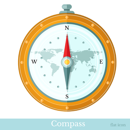 flat icon compass isolated on whiteのイラスト素材