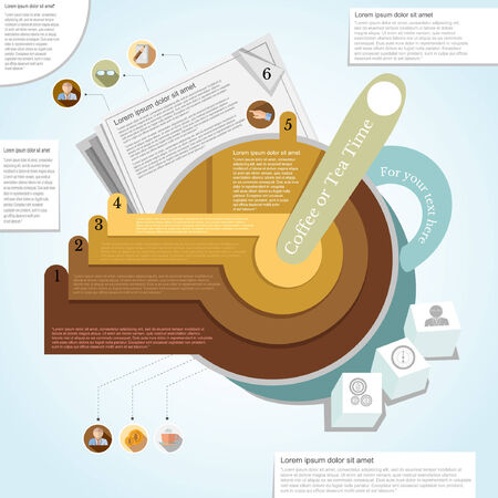 business meeting infographic abstract cup newspaper and bannersのイラスト素材