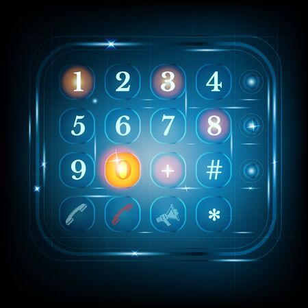 virtual phone keyboard or keypad.dialing templateのイラスト素材