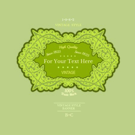 green frame from lines pattern. Royal monogram luxury styleのイラスト素材