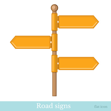 flat road sign icon isolated on whiteのイラスト素材