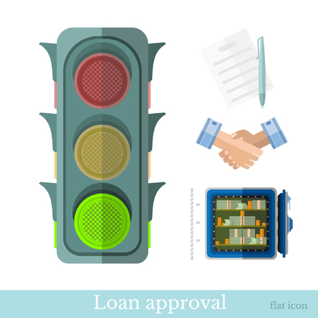 flat concept business illustration. providing a credit or loan approvalのイラスト素材