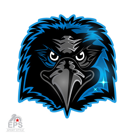 Bird head icon for any sport team blackbirds isolated on whiteのイラスト素材