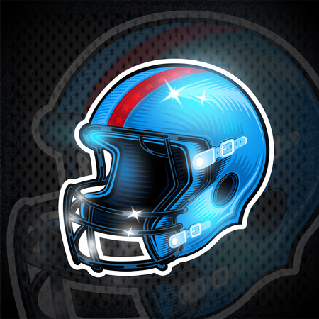American football helmet in center. Sport logo for any team or competitionのイラスト素材
