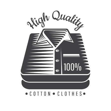 Silhouette of cotton stack of shirts from top view. Logo for textile, fabric, cloth, or businessのイラスト素材