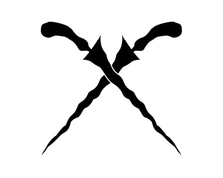 dagger silhouette logo set. isolated white background side view. Best for logos, badges, emblems, icons, hunters, animal hunting. available in eps 10.のイラスト素材