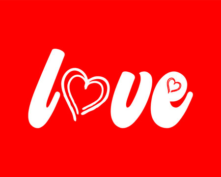 Love Letter Logo in Red Background Vector EPS Isolated, Best Used for Valentine Illustration, design sticker, greeting card.のイラスト素材