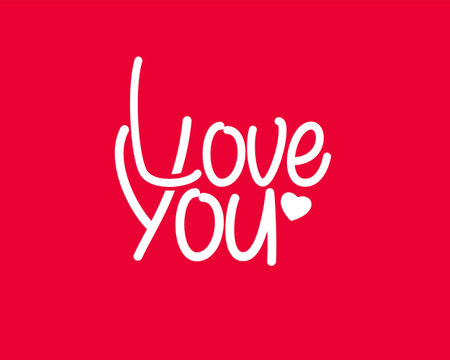 Love Letter Logo in Red Background Vector EPS Isolated, Best Used for Valentine Illustration, design sticker, greeting card.のイラスト素材
