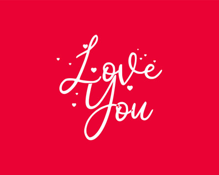 Love Letter Logo in Red Background Vector EPS Isolated, Best Used for Valentine Illustration, design sticker, greeting card.のイラスト素材