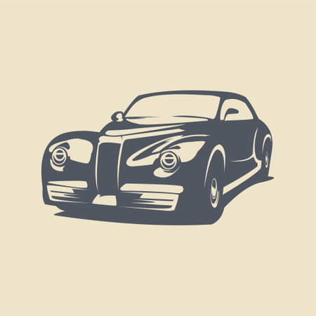 The ghost of a vintage Rolls-Royce. the isolated white background pops from the front with style. best for logo, badge, emblem, icon, sticker design. available in eps 10のイラスト素材
