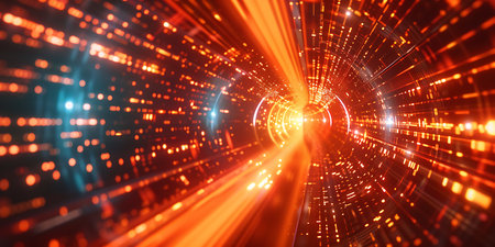 3D illustration of abstract fractal for creative design looks like tunnelの素材