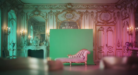 Classic interior of the living room with armchair. 3d renderの素材