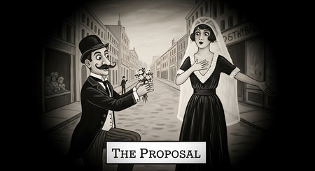 Retro style illustration of a bride and groom on the streets of Rome.の素材