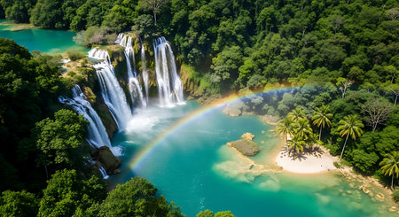 Krka National Park, Dalat, Vietnam. The largest waterfall in Vietnam.の素材