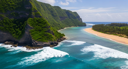 Aerial view of Nusa Penida island, Bali, Indonesiaの素材