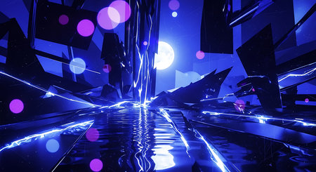 Futuristic Sci-Fi Futuristic Background, 3d renderingの素材