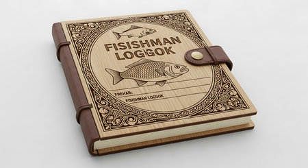 A 3d rendering of a book with a fish logo on itの素材