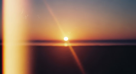 Sunset over the sea. Selective focus. Holiday concept.の素材