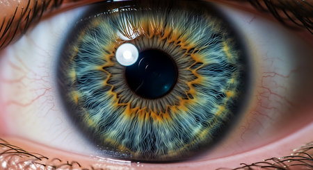 Macro shot of a human eye with iris. Close-up of human eye.の素材