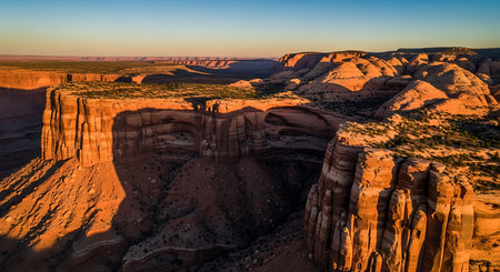 Sunset at Arches National Park, Utah, USA. Unusual colorful sandstone formations.の素材